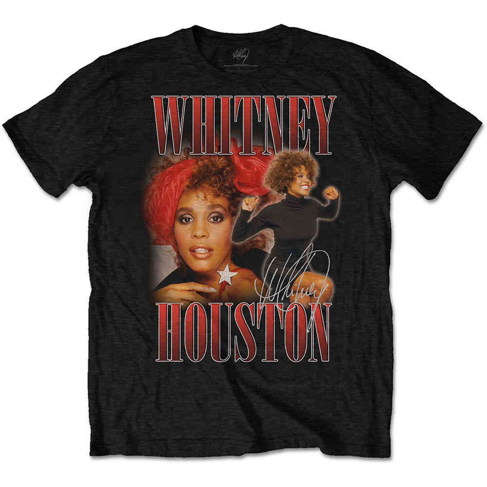 Whitney Houston - 90s Homage Heren Tshirt - Zwart